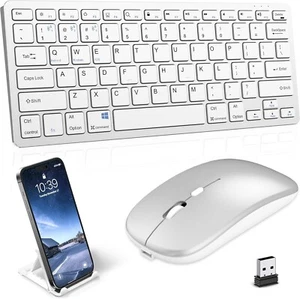 Slim Wireless Keyboard Mouse Combo USB Set For PC Laptop Desktop Tablet Phone - Picture 1 of 6