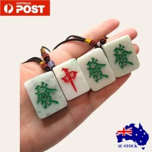 Phone/Bag Hanging Decoration Grade A Natural Jadeite Jade Mahjong Pendant #J0238 - Picture 1 of 5