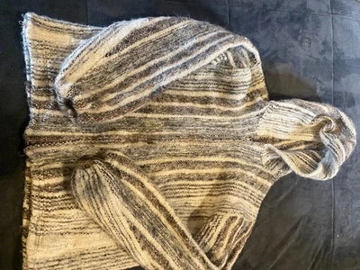 Suéter de Lana de Alpaca Abrigo Chaqueta Capucha Bolsillos con Cremallera Completa - Hecho a Mano Foto 1 de 4