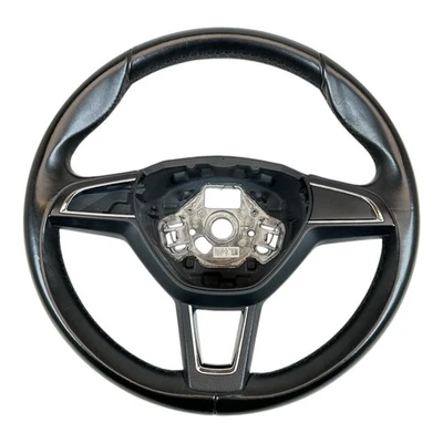 Multifunktionslenkrad Lenkrad Leder Skoda Fabia Roomster 5J schwarz 5J0419091AE - Bild 1 von 4