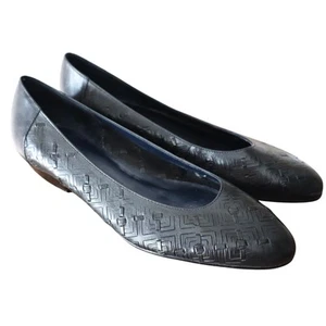 Cabin Creek Vintage 90s Black Woven Leather Low Heels Slip on Size 9 ballet flat - Picture 1 of 6