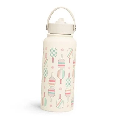  Botella de agua 32 oz acero inoxidable aislante vacío con tapa regalos Pickleball Foto 1 de 4