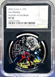2022 Cook Islands The Number Of The Beast IRON MAIDEN 1 oz Silver Coin NGC PF 70 - Picture 1 of 7
