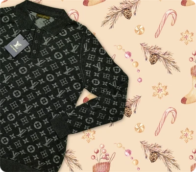 Camiseta Hombre Manga Larga Louis Vuitton Talla M Negra Logo Look Tejido Pecho 18.9" Foto 1 de 3