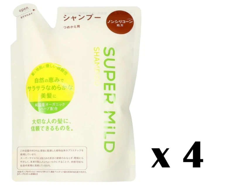 [Set of 4] Shiseido SUPER MiLD Shampoo Refill 400ml New - Image 1 of 1