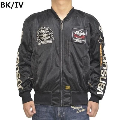 VANSON Motorcycle Riders Nylon Riders Jacket TVS2402S BK/IV - Image 1 of 4