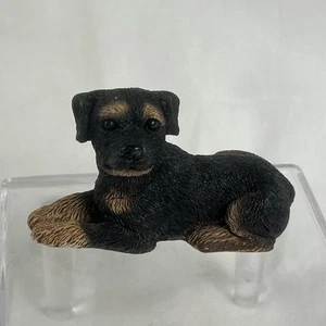 Rottweiler Dog Figurine 1.5x3” Brown Black Resin - Picture 1 of 5