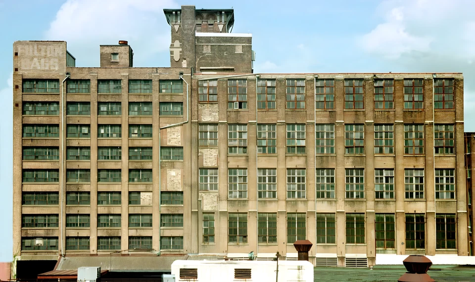 "HO Scale" Building Background Flat / Front 2D "Cotton Warehouse" Backdrop  New! - Image 1 of 1