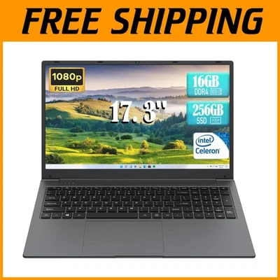 Windows 11 Laptop, 17.3'' FHD, Celeron Processor, 256GB SSD - Image 1 of 4