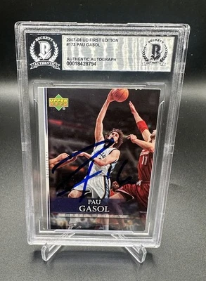Tarjeta Beckett autografiada firmada por Pau Gasol Lakers Grizzlies certificado de autenticidad Foto 1 de 4