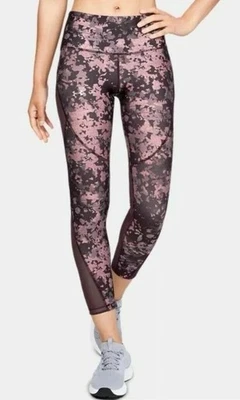 Under Armour Women's HeatGear Print Ankle Crop-Purple Pink-1329492 509 Sz Medium - Image 1 of 4