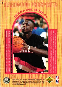 1996-97 Upper Deck UD3 - Hardwood Prospects Jermaine O'Neal #3 (RC) - Blazers - Bild 1 von 2