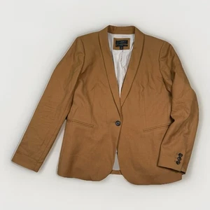 J.Crew Women’s Camel Parke Wool Blend Structured Blazer Size 12 Office Casual - Picture 1 of 9