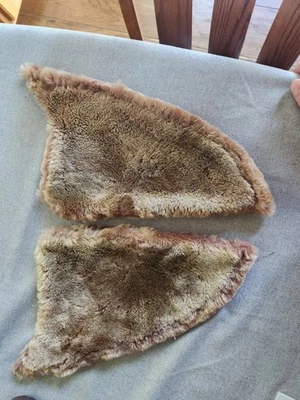 ¿Conejo natural 100 % genuino? Artesanía de piel de cuero curtido piel real Foto 1 de 4