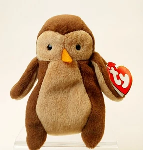 TY Beanie Baby - HOOT the Owl (3rd GeN) 99% Como Nuevo Raro Con ETIQUETA ERROR ENVÍO GRATUITO - Imagen 1 de 5