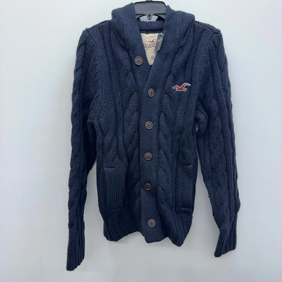 Suéter cárdigan tejido con cable Hollister para hombre talla XL nuevo de colección Foto 1 de 4