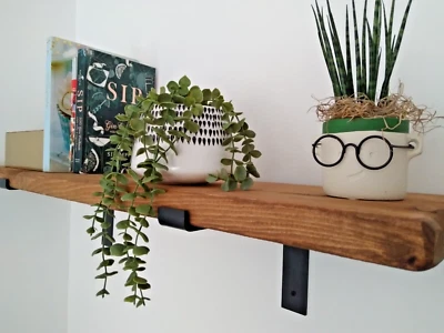 Shelf Solid Wood Scaffold Board 3.4 cm Thick +2 Brackets - Image 1 of 4