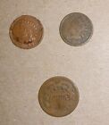 1895 And A 1901 Indian Head Cent Penny Plus An 1864 2 Cent Piece Good