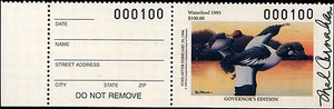 MISSOURI #17GH 1995 SELLO DE GOBERNADOR FIRMADO A MANO SOLO 100 HECHO #100 Mel Carnahan - Imagen 1 de 2