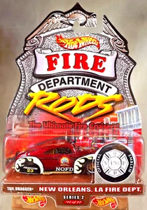 2000 Hot Wheels Fire Department Rods-New Orleans, LA 11/12 TAIL DRAGGER Red w/RR - Picture 1 of 6