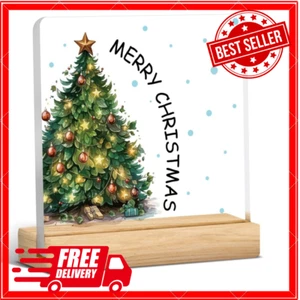 Christmas Gifts for Friends, Coworkers, Christmas Tree Sign Decor 4 x 4 Inches - Picture 1 of 25