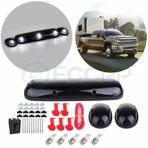 3x Smoke Cab Marker Top Light + w/3528 White LED for Chevy Silverado/GMC Sierra - Picture 1 of 12