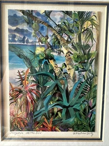 Eileen Seitz, Coconut Grove, Florida, Seagrape To The Sun 10x12” Artist Signed - Picture 1 of 8