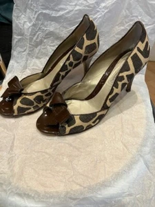 VIA SPIGA ladies giraffe pattern peep toe stiletto shoes Made in Italy Icise10M - Picture 1 of 10