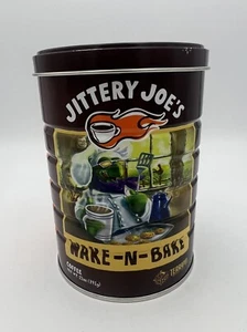 Jittery Joe's  Wake & Bake Whole Bean Tin of Coffee - Collectible Tin Stash Jar - Picture 1 of 7