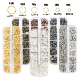 Wholesale Mixed 1100PCS Jump Rings With Box Making Jewelry Findings DIY Earrings - Picture 1 of 14