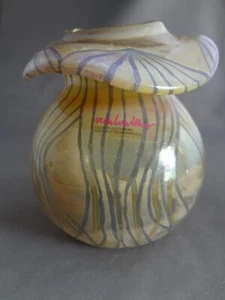 Vera Walther, Made in Germany,4" Art Glass Vase, Signed with Label - Bild 1 von 8