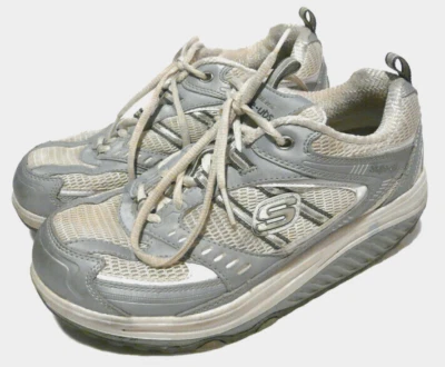 Skechers Shape Ups White Gray Shoes Sneakers SN11814 Womens 7.5 - Image 1 of 4