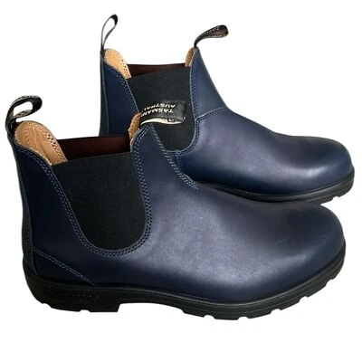 Blundstone 2246 Botas Chelsea de Cuero Negro Azul Marino Tirar al Tobillo para Hombres 11 NUEVAS Foto 1 de 4