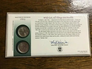 Ohio Quarter P&D 2002 oficial Estados Unidos como nuevo estado Q26 primer lanzamiento - Imagen 1 de 1