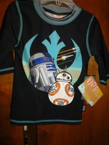Size 4 BB-8 and R-2 D-2 Rashguard Swim Shirt NWT Disney Stores Star Wars - Picture 1 of 1