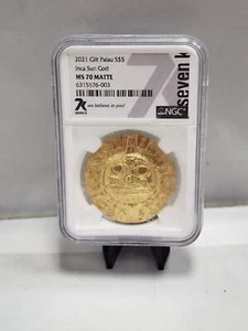 2021 Gilt Palau $5 Inca Sun God NGC MS 70 Matte Coin! - Picture 1 of 11