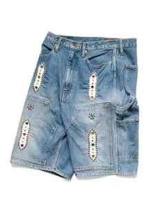 PANTALONES CORTOS VAQUEROS INFORMALES DE LONA REMACHES DE VERANO REMACHES DE ALGODÓN PARA HOMBRES - Imagen 1 de 14