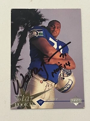 Walter Jones 1997 Upper Deck signed auto football card Seattle Seahawks HOF #30 - Image 1 of 2
