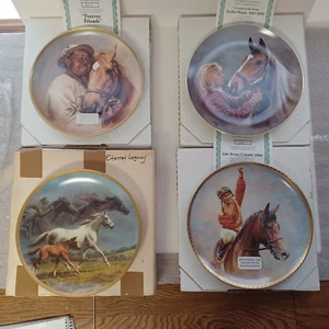 4  Horse Collector Plates by Fred Stone - Man O'War, Go For Wand, Krone, Legacy - Picture 1 of 10
