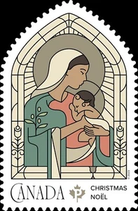 DIE CUT = CHRISTMAS = MADONNA & CHILD = Stamp cut from booklet Canada 2023 MNH - Picture 1 of 1