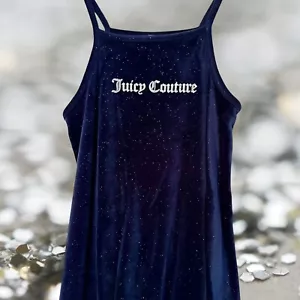 Juicy Couture Girls’ 8 M Navy Velour Night Sky Sparkle Dress - Picture 1 of 7