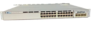 Cisco WS-C3750X-24P-S 24-Port Gigabit Managed Network Switch W/ 1G Module Tested - Picture 1 of 13