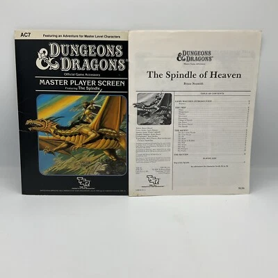 Original 1985 Dungeons & Dragons Master Player Screen AC7, Featuring The Spindle - Image 1 of 4