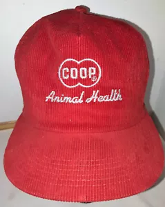 Vintage CO-OP Coop Tiergesundheit roter Cord von K-Brand! Bauernmütze Cap Americana - Bild 1 von 7