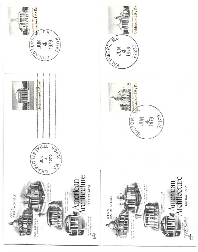 1779-82 Architecture 1979, set of 4 unofficial ArtCraft, FDCs - Image 1 of 1