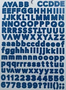 1/2" Blau Buchstaben Zahlen Alphabet Sammelalbum Handwerk Aufkleber - Bild 1 von 1