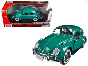 Volkswagen Beetle Green 1966 Motormax 1/24 Diecast Model Car - Picture 1 of 4