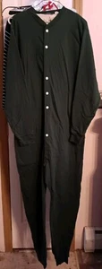 J CREW Pajamas Union Suit Men's Large Green Button Up Back Fits Up To 6'2" Easy - Picture 1 of 9
