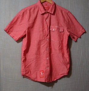 LRG Lifted Research Group Shirt Red Linen/Cotton Button Down Men's M #H58-23 - Picture 1 of 14