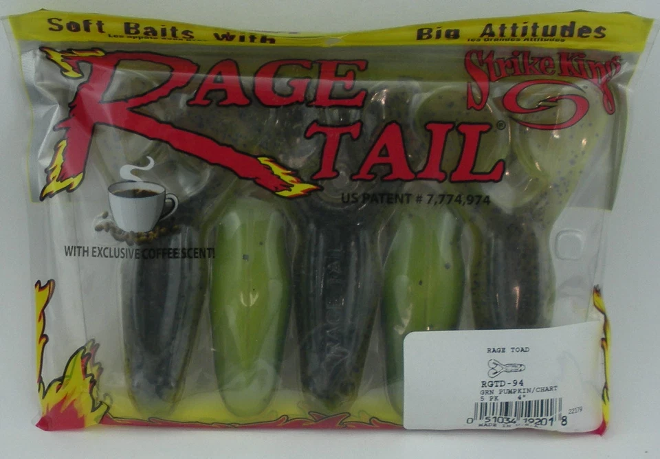 Strike King RGTD-94 Rage Toad зеленая тыква Chartreuse цвет живота 94 5 карат - Изображение 1 из 1